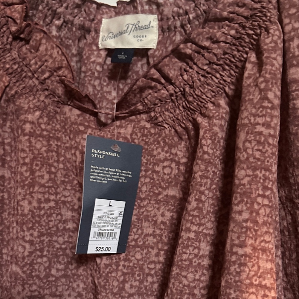 Red Patterned Blouse - Picture 2 of 5